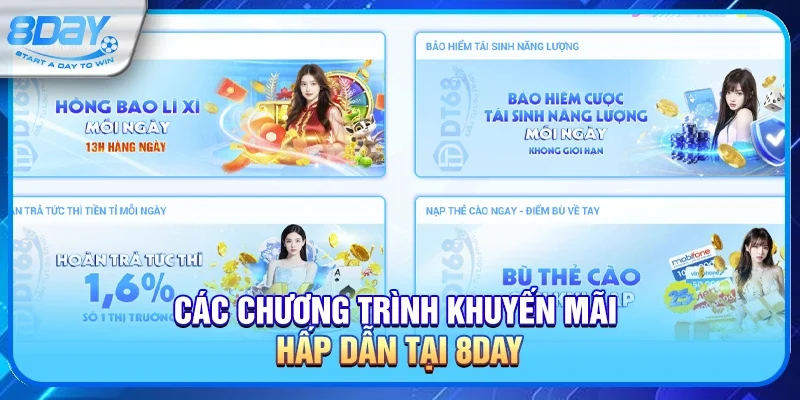 Các chương trình khuyến mãi hấp dẫn tại 8day