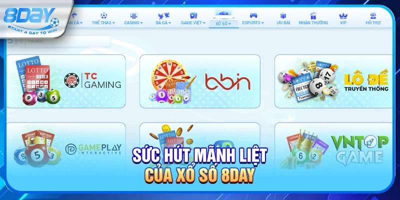 Sức hút mãnh liệt của xổ số 8day 
